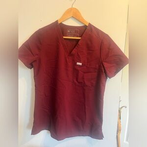 Figs Short Sleeve Scrub Top with Pocket